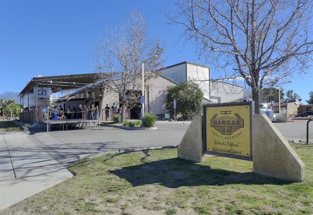 Exterior view of Hangar 24 brewery