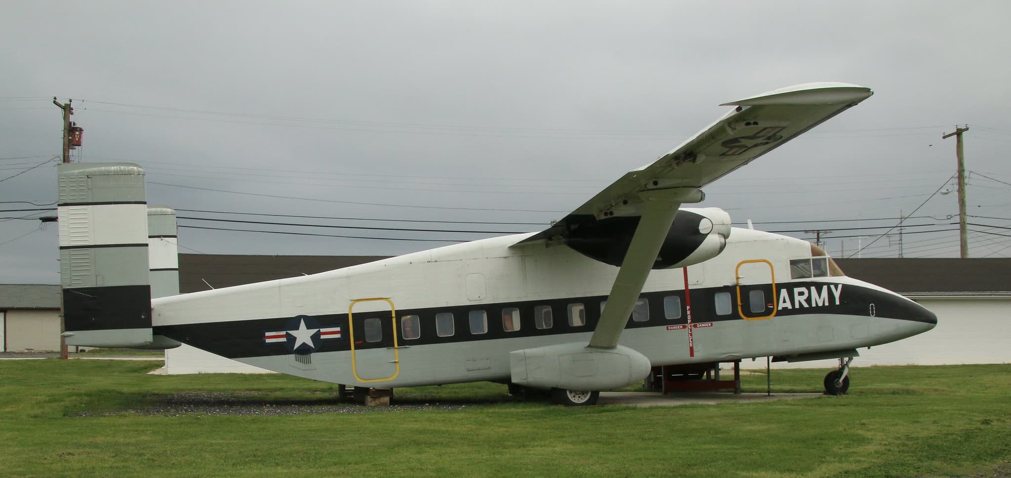 Short C-23 Sherpa aircraft displayed at the Millville Army Air Field Museum