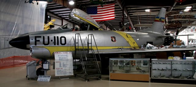 F-86 on display inside the New Jersey Air Victory Museum