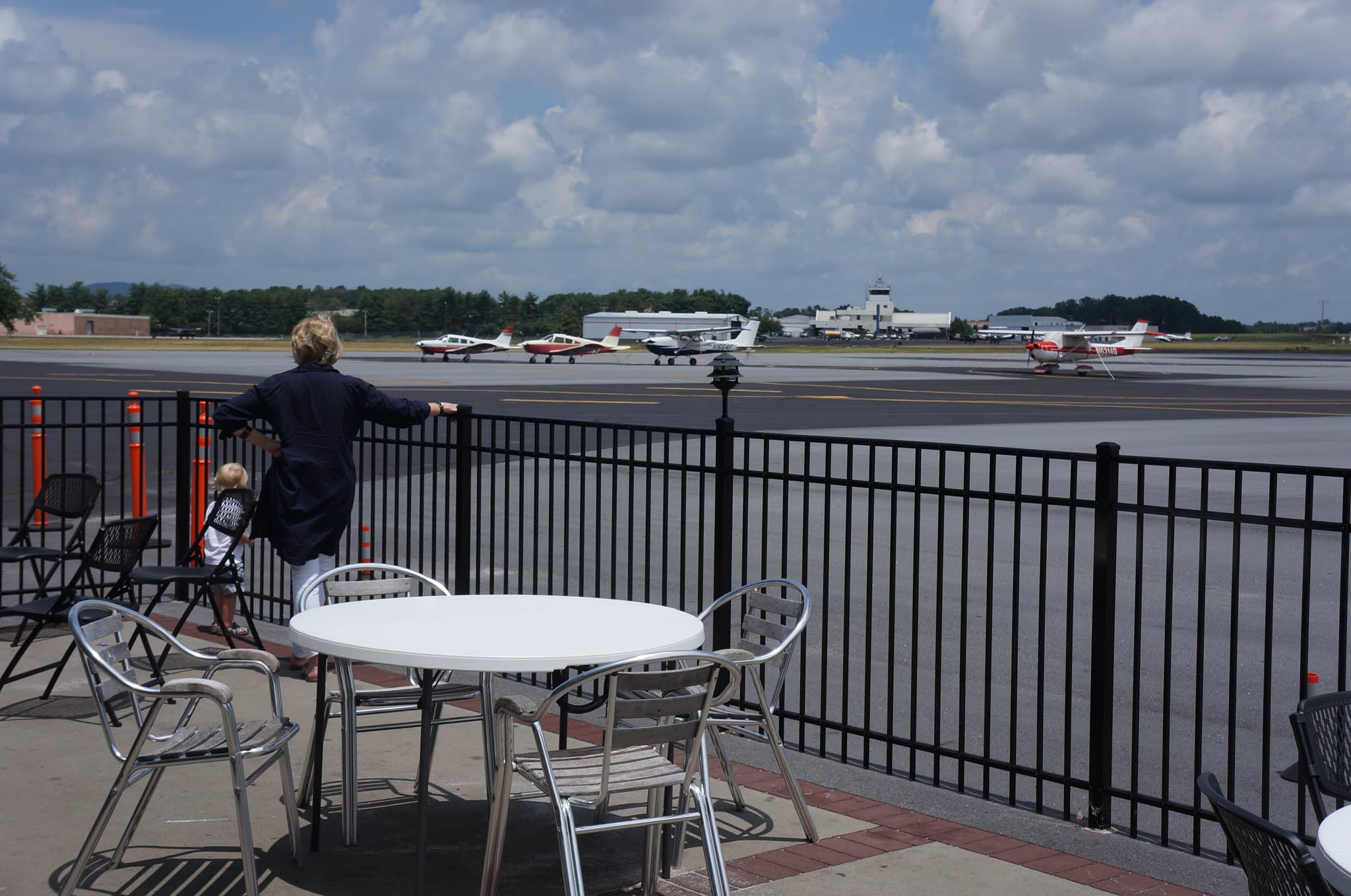 Runway Cafe patio at Greenville Downtown Airport