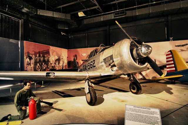 AT-6 Texan aircraft at the Southern Museum of Flight.