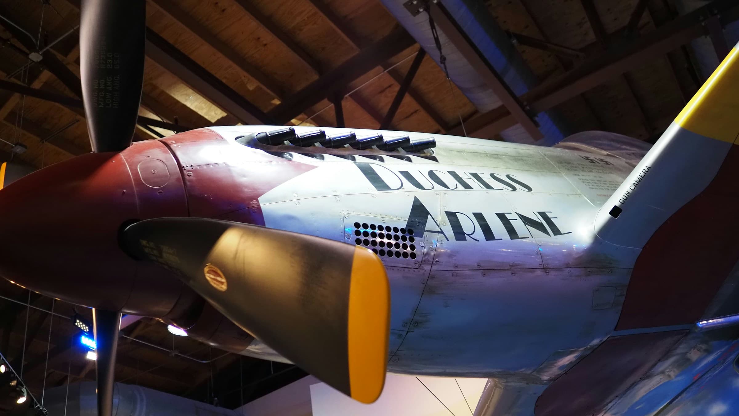 P-51D airplane inside the Tuskegee Airmen National Historic Site